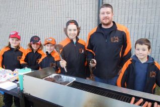 Players and members of the Frontenac Minor Hockey Association helped out at a fundraiser for members of the Babcock family, which was held at Frontenac Community Arena on December 12.